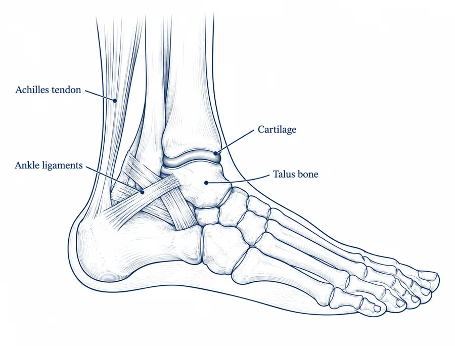 Labeled anatomy of the ankle & foot