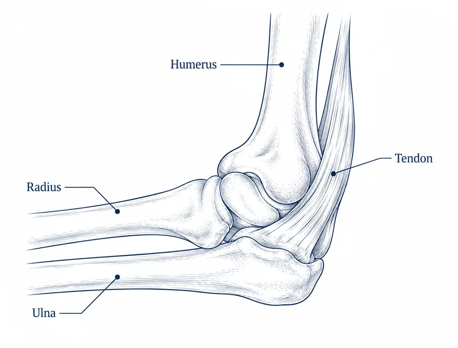 Labeled anatomy of the elbow
