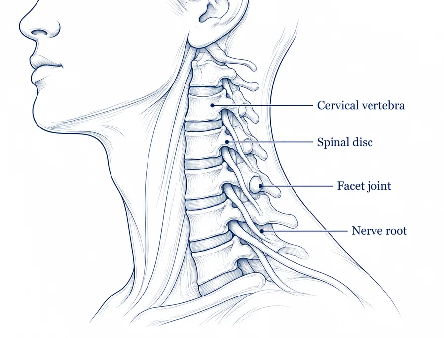 Labeled anatomy of the neck