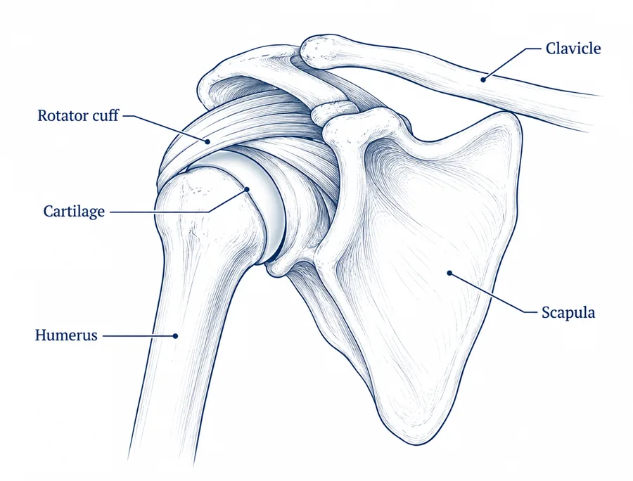 Labeled anatomy of the shoulder