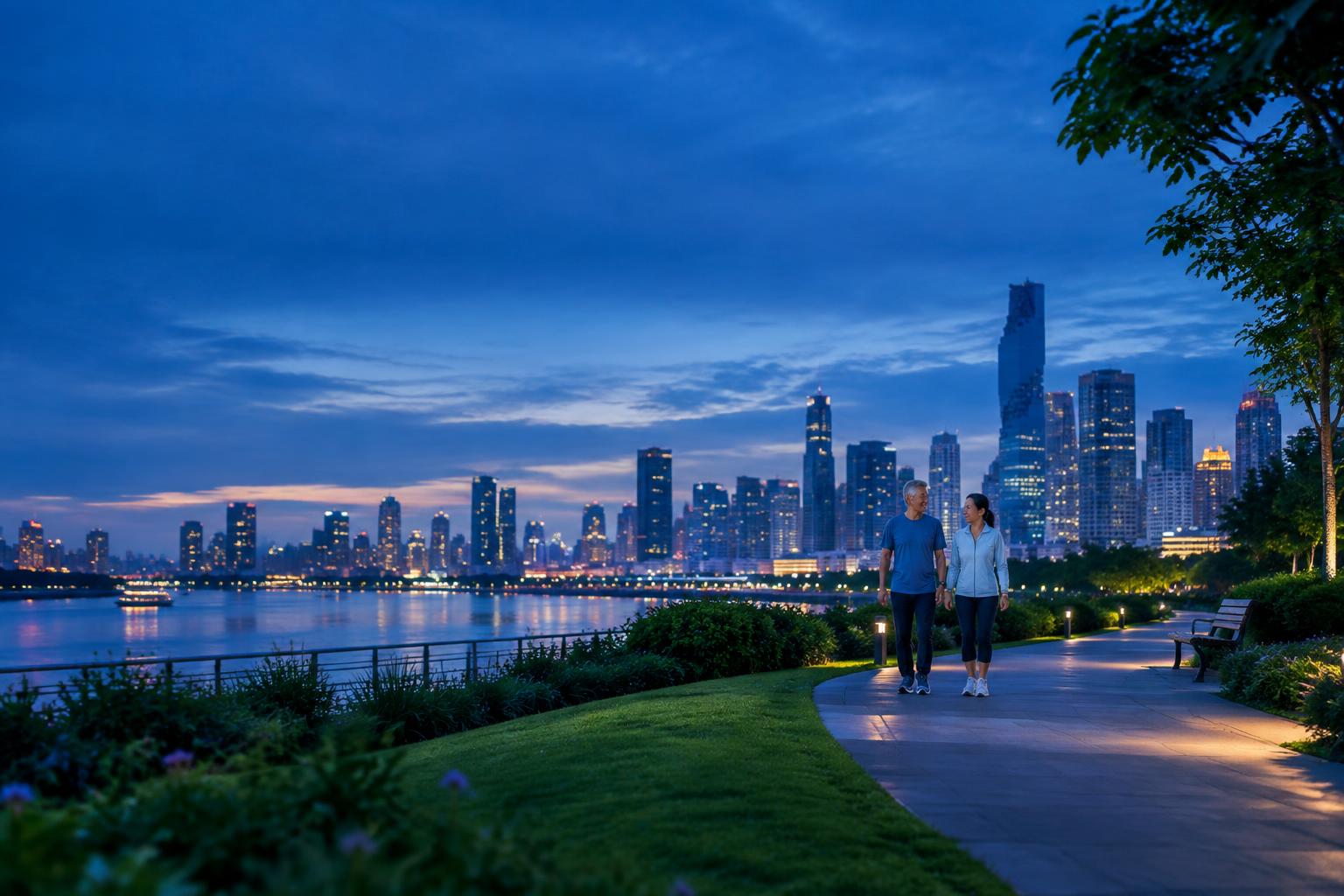 Bangkok skyline at dusk