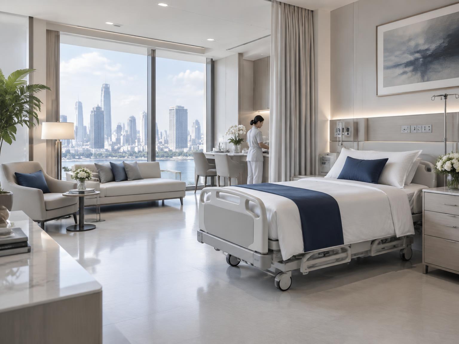 Bright private treatment suite in Bangkok